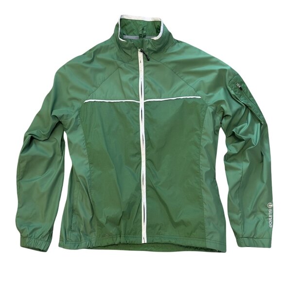 Sunice Jackets & Blazers - Sunice Green Weather Golf Jacket Size M Lightweight Reflective Trim Windbreaker